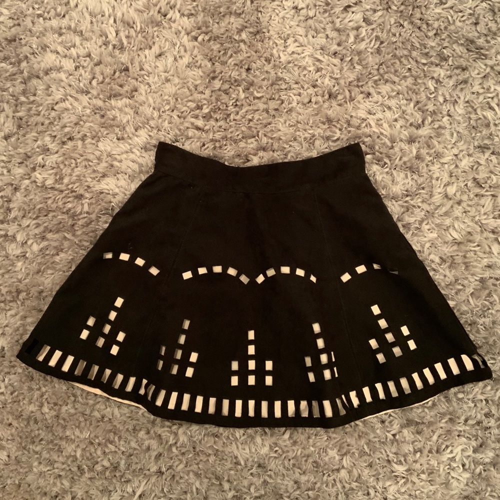 Faux suede a-line skirt